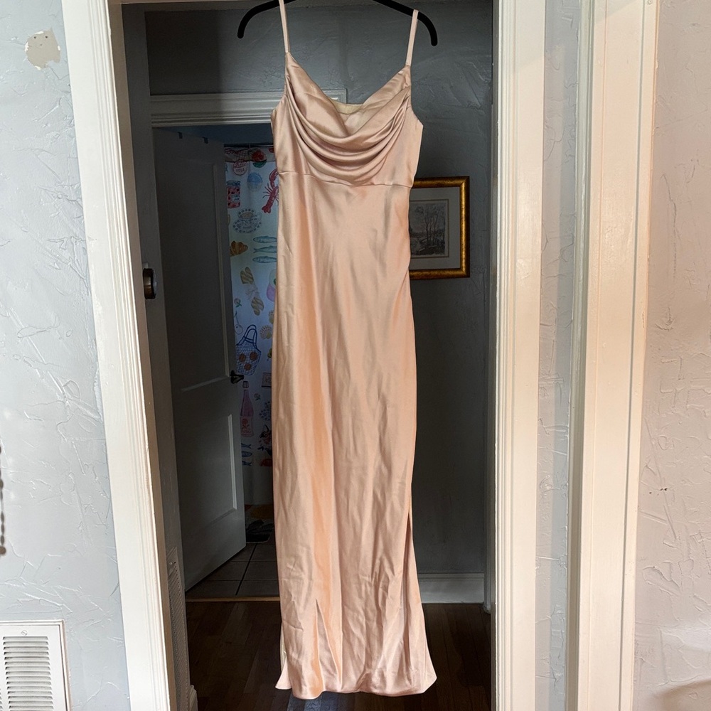 Revelry Skye Satin Dress- Champagne- size 6